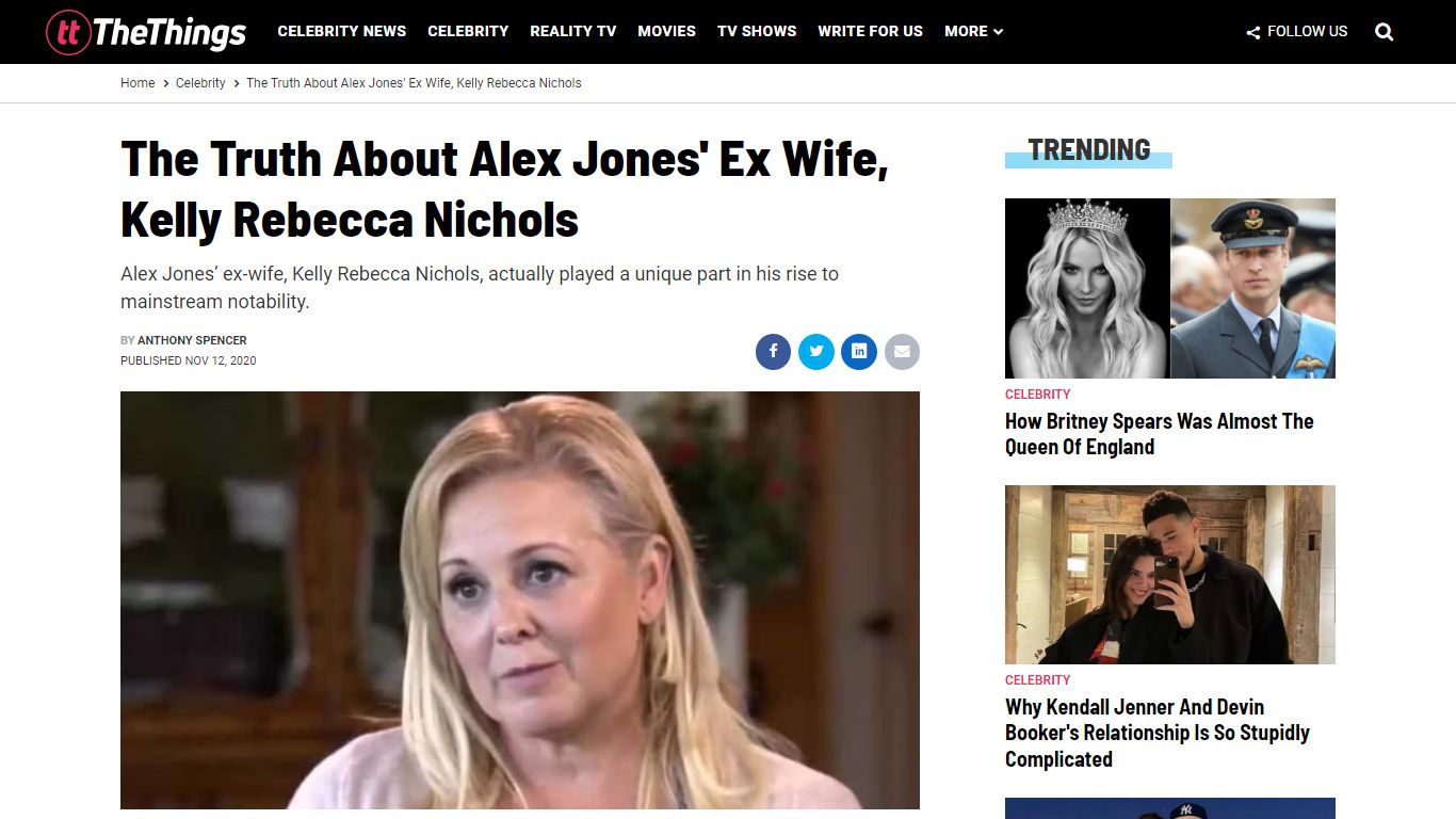 The Truth About Alex Jones' Ex Wife, Kelly Rebecca Nichols - TheThings