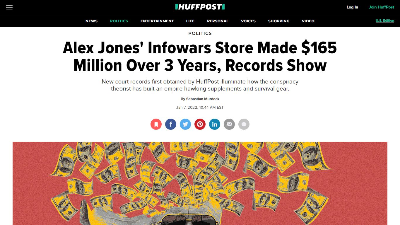 Alex Jones' Infowars Store Made $165 Million Over 3 Years, Records Show ...